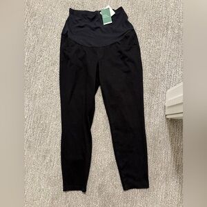 Halara Flex™ Denim Leggings L 7/8 Black High Waisted Stretch Pockets NWT